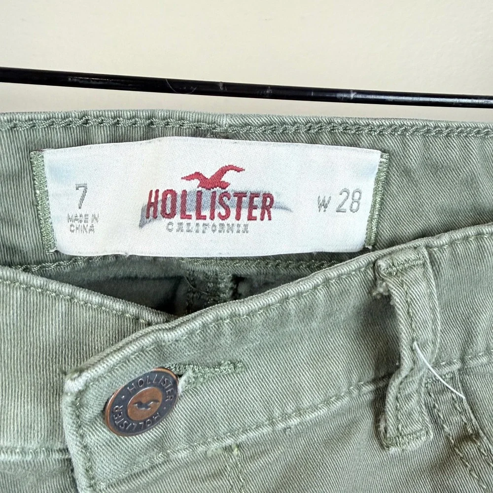 Hollister Kids Skinny‎ Pants Girls Size 7 Green Waist 28